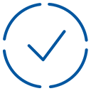 Icon of a check mark within four curved lines